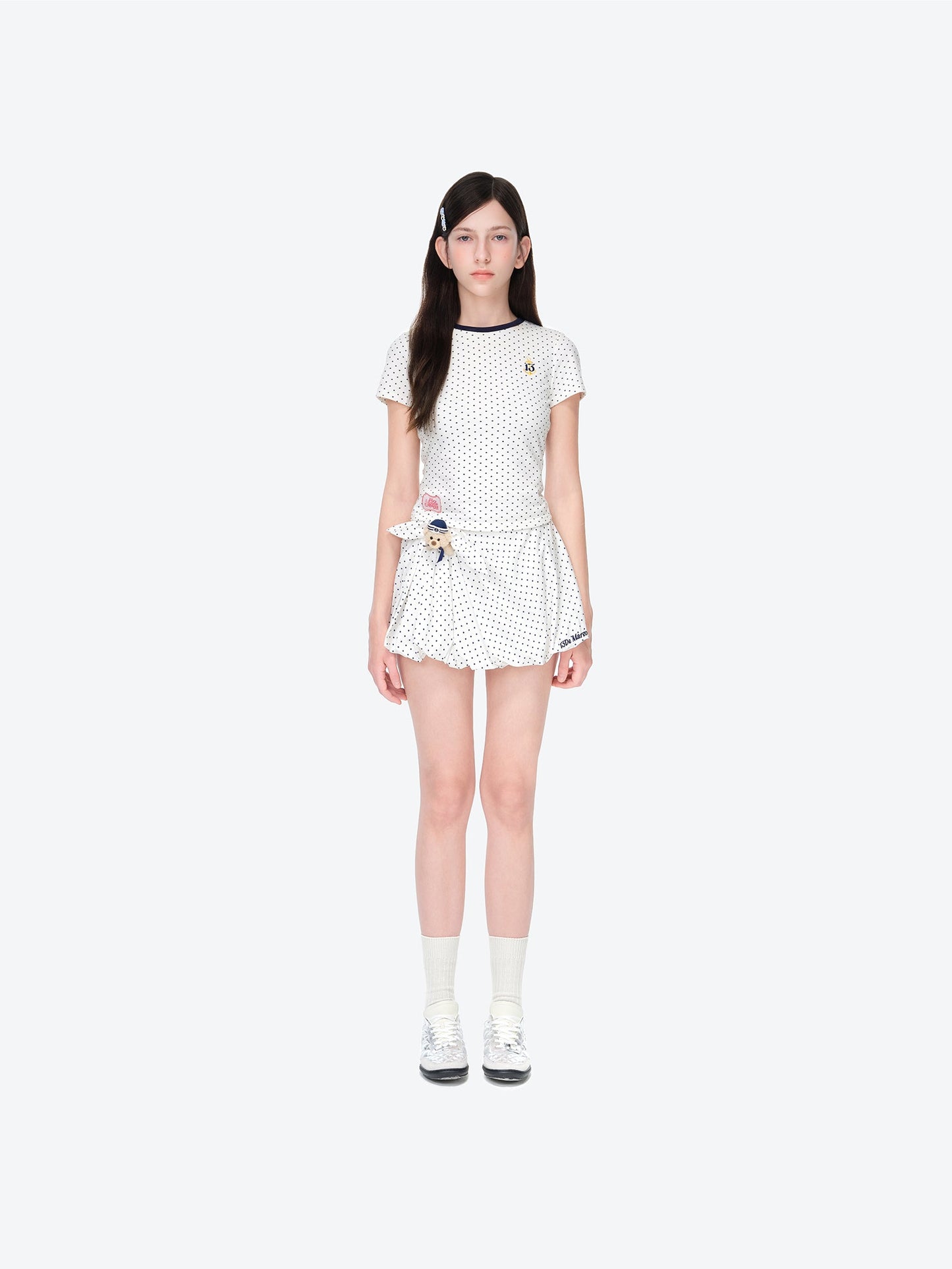 13DE MARZO Sailor Bear Polka Dot  T-Shirt