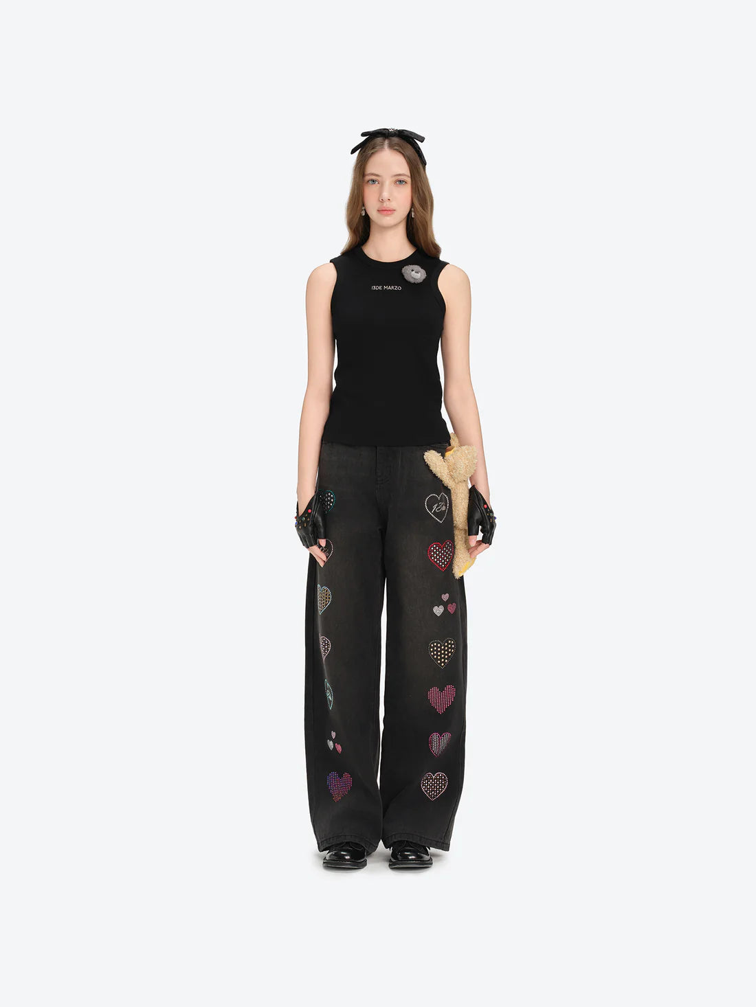 13DE MARZO Bear Base Vest Black