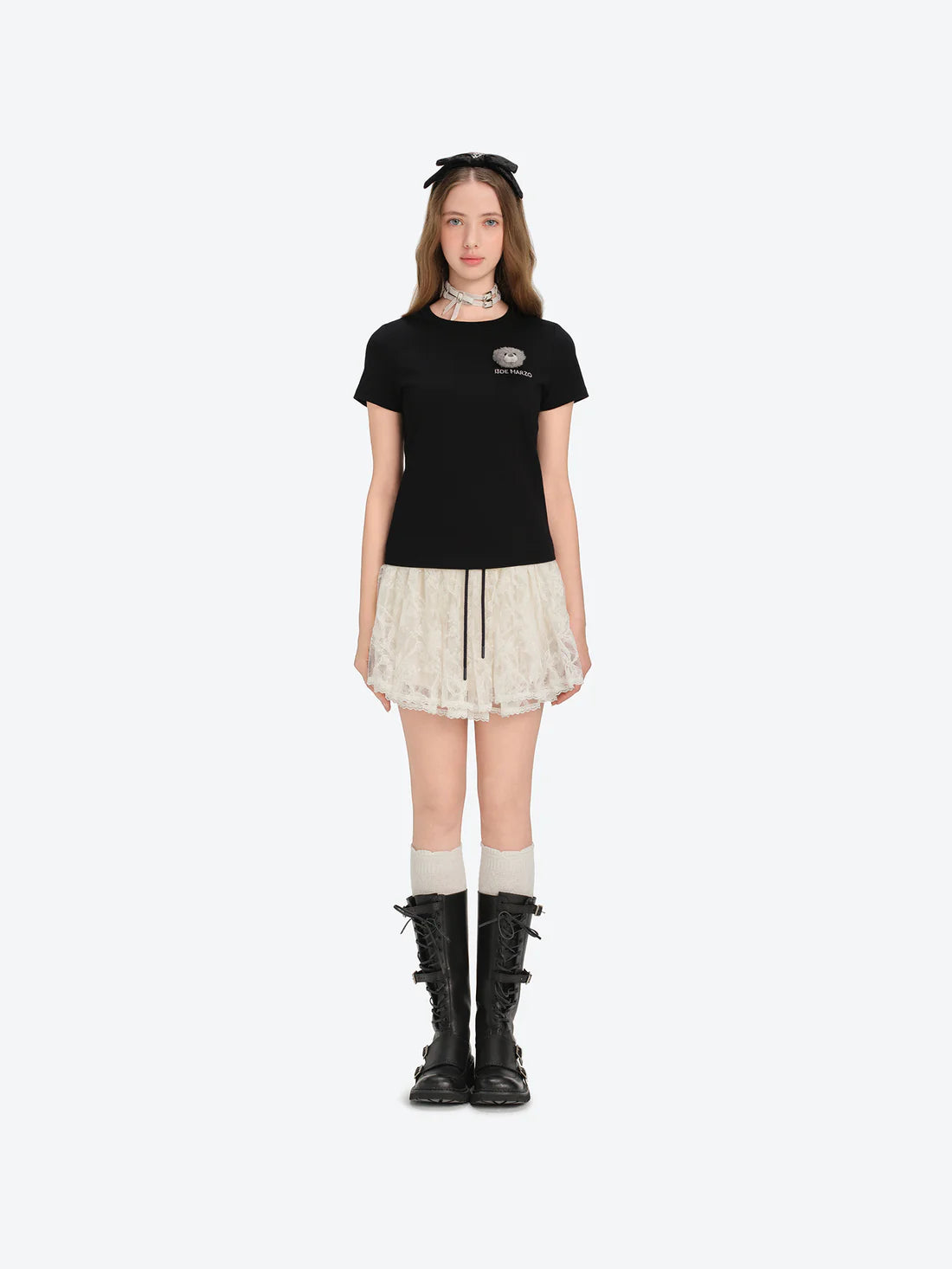 13DE MARZO Bear Base T-shirt Black