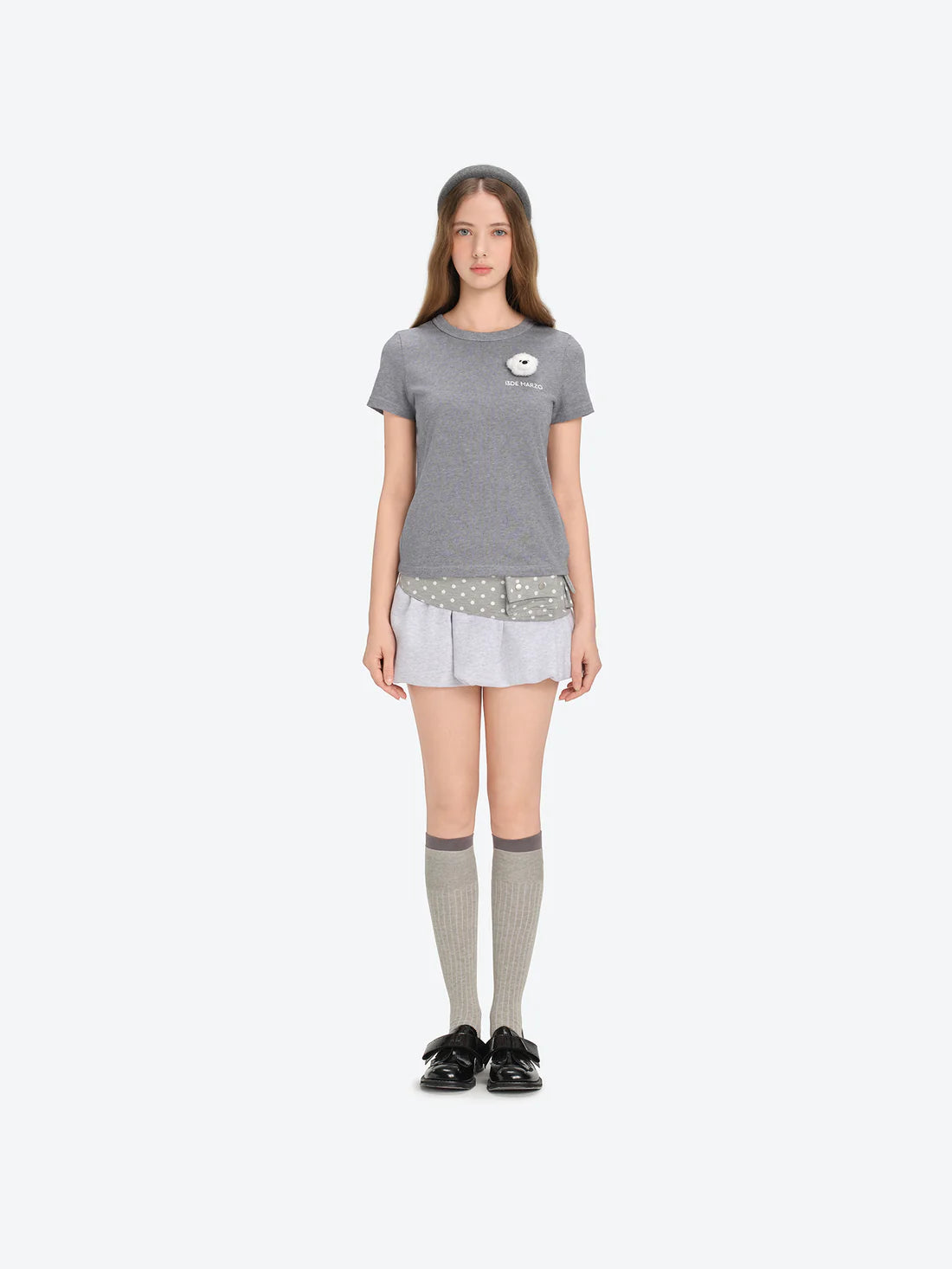 13DE MARZO Bear Base T-shirt Grey