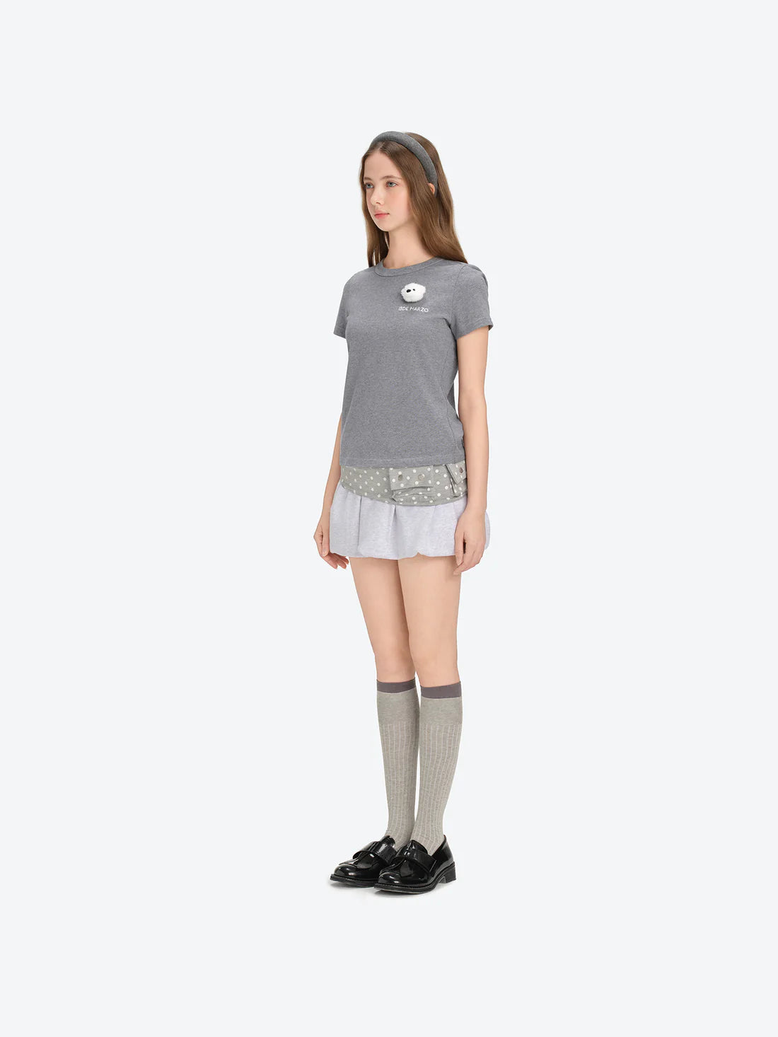 13DE MARZO Bear Base T-shirt Grey