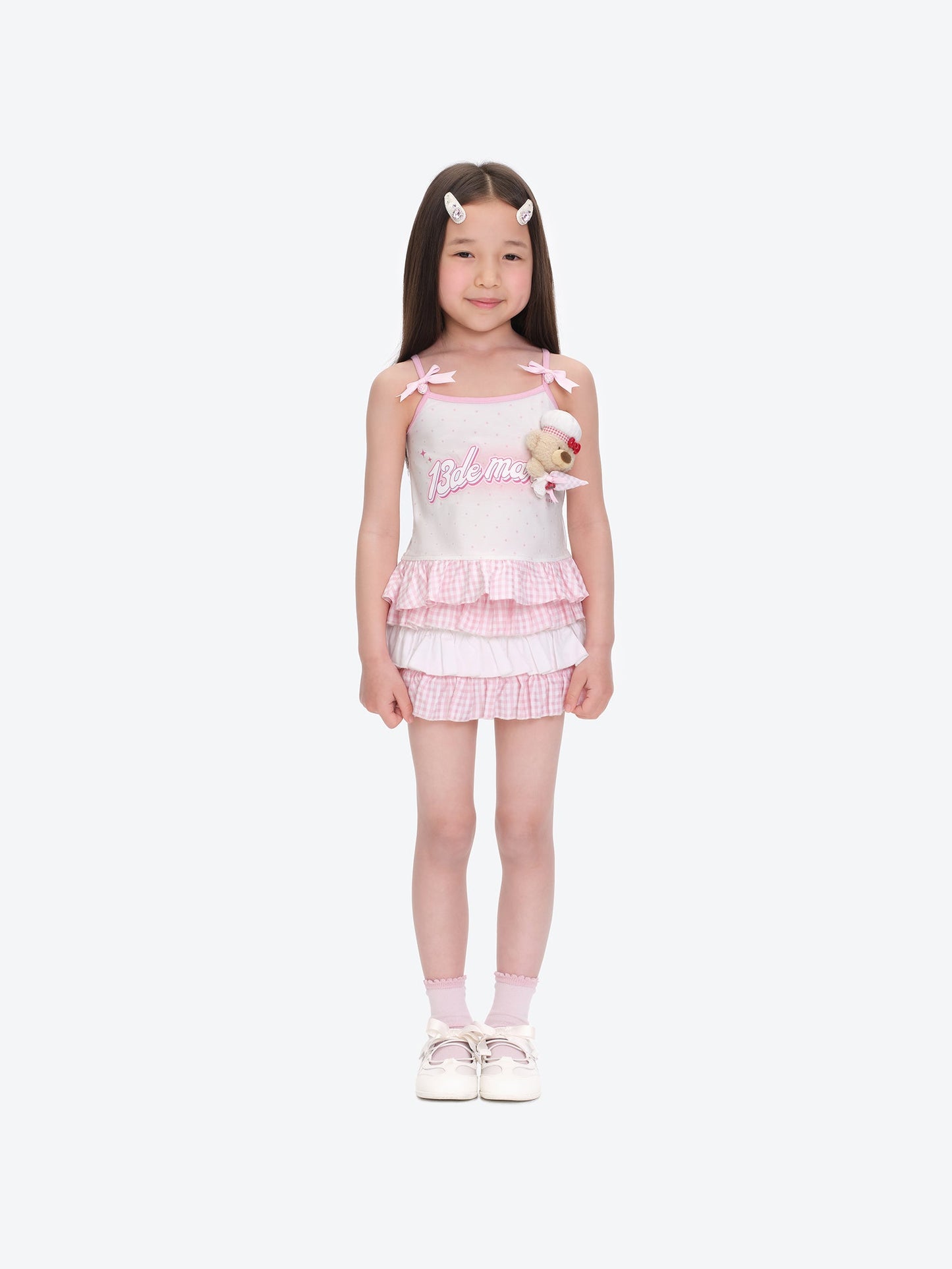 13DE MARZO BabyBear Strawberry Cake Layered Skirt