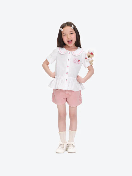 13DE MARZO BabyBear Strawberry Polka Shirt