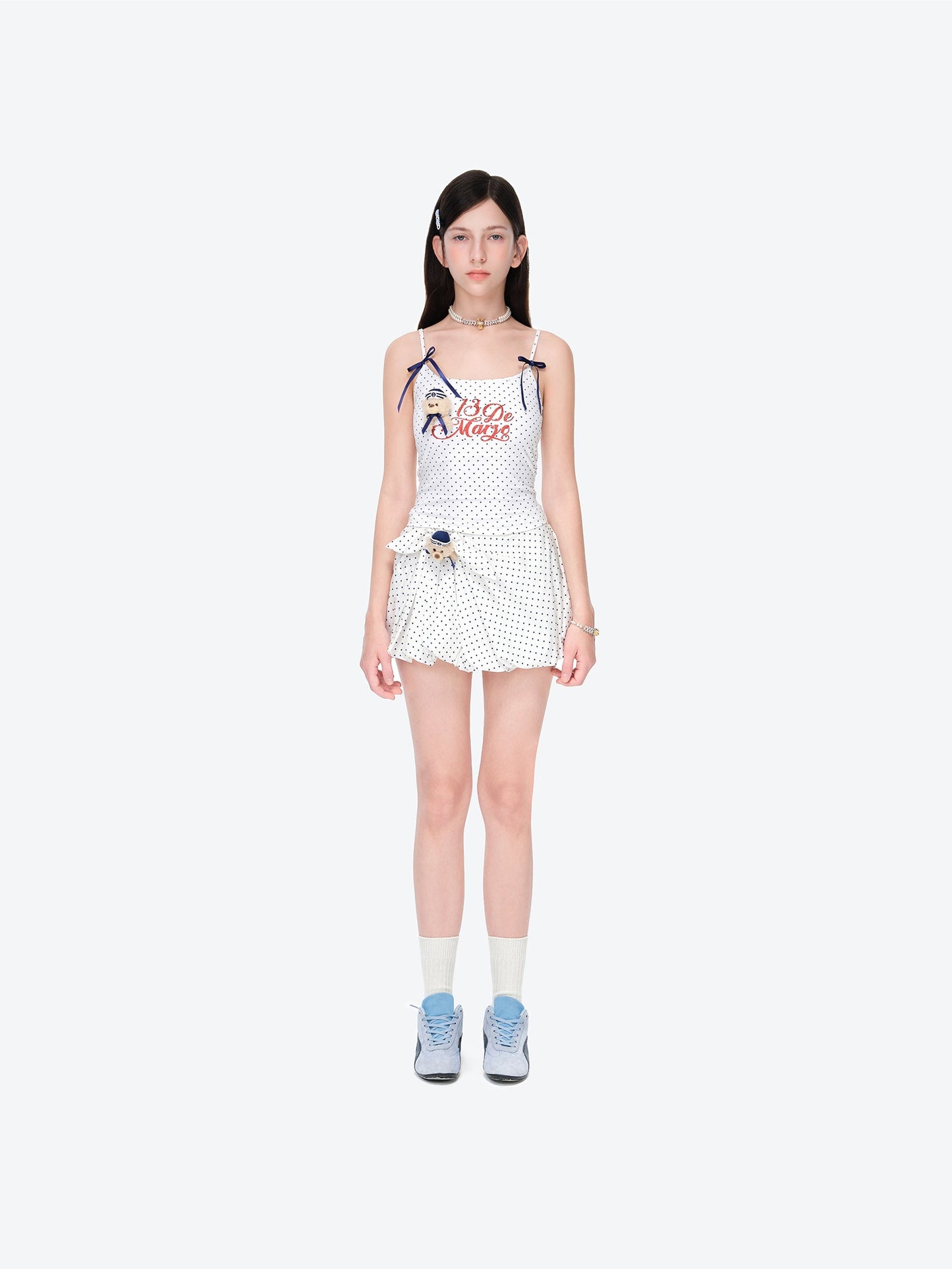 13DE MARZO Sailor Bear Polka Dot Camisole