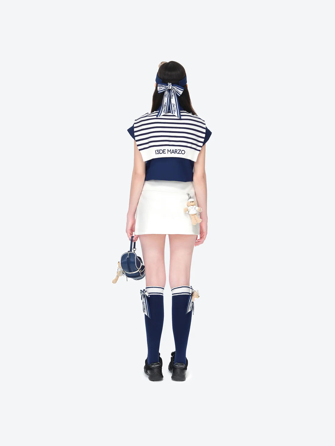 13DE MARZO Golf Shirt Two-Piece Set Navy Blue
