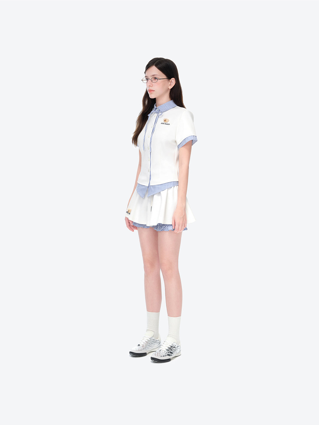 13DE MARZO Lines Bear Dress White