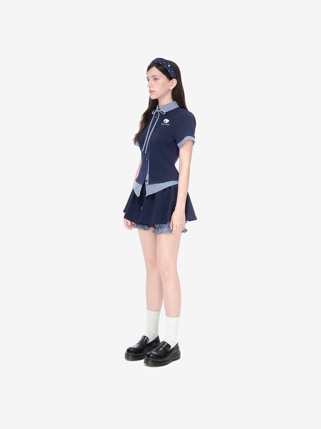 13DE MARZO Lines Bear Dress Navy Blue