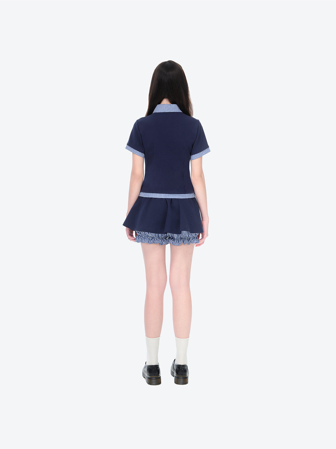 13DE MARZO Lines Bear Dress Navy Blue