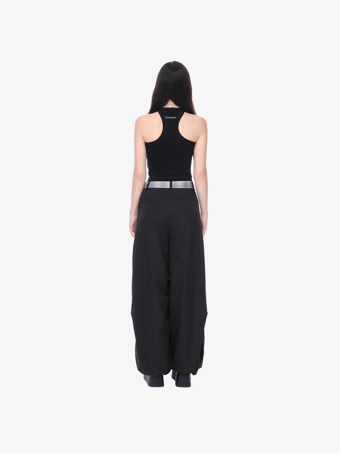13DE MARZO Tie Belt Trousers Black