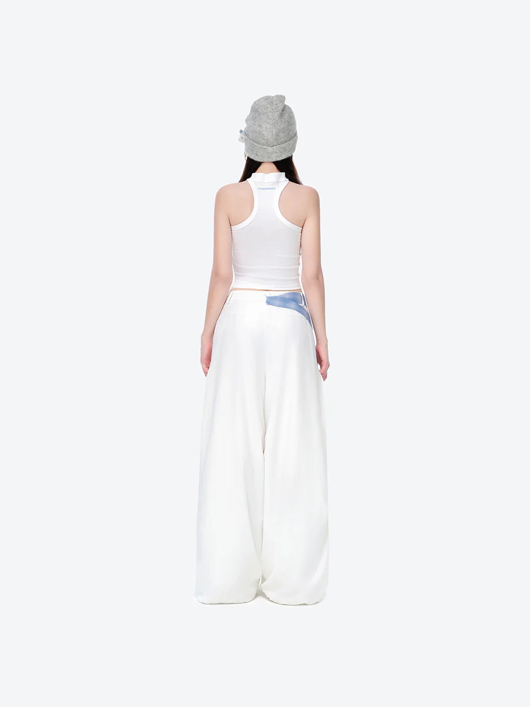 13DE MARZO Tie Belt Trousers White