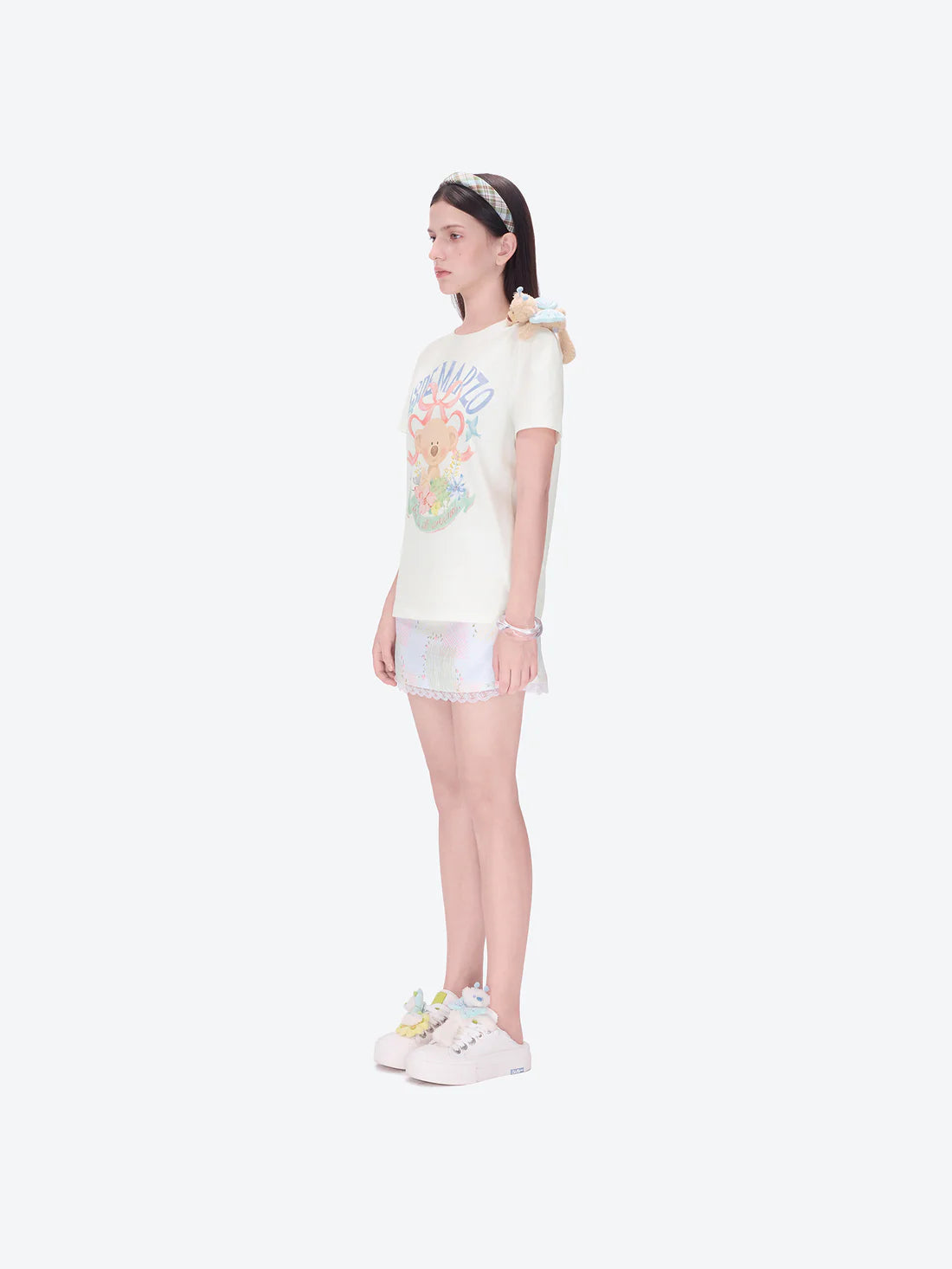 13DE MARZO Floral Bear Illustration T-Shirt