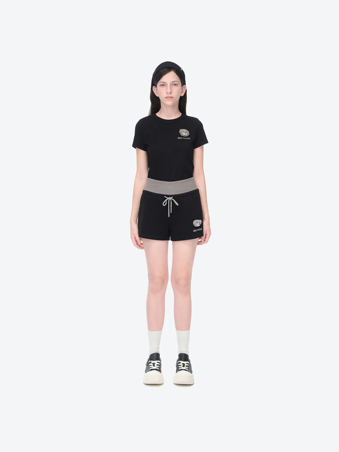 13DE MARZO Sports Shorts with Double Waistband Black