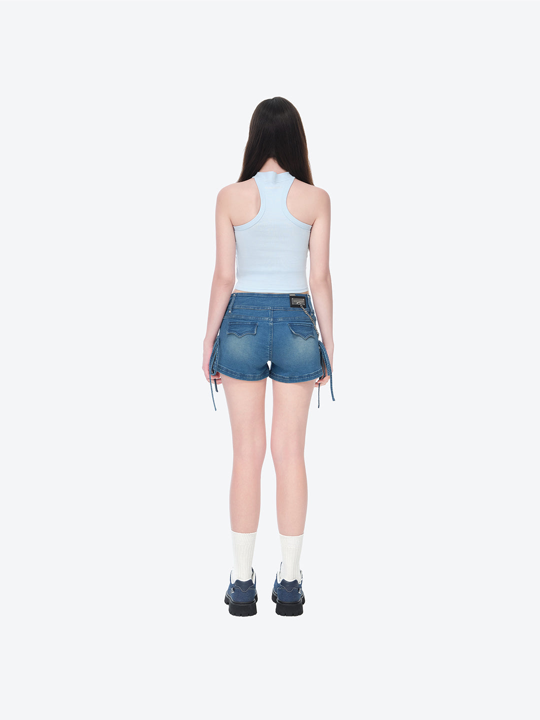 13DE MARZO V-Waist Sheriff Bear Jorts Navy Blue