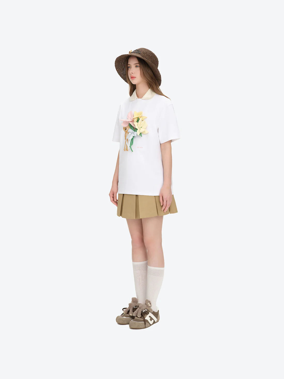 13DE MARZO Bear Plush Sneakers Brown