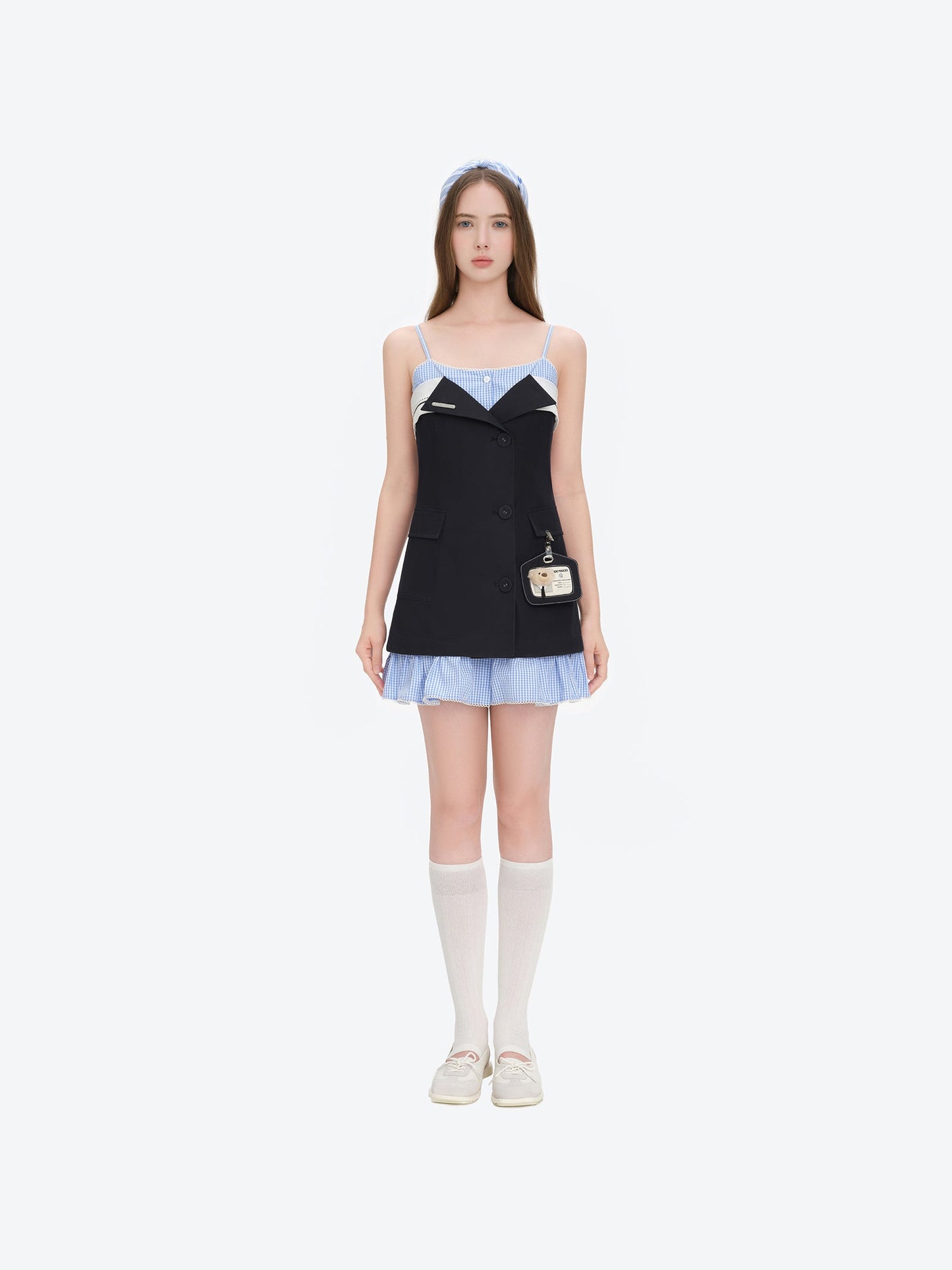 13DE MARZO Two-piece Style Blazer with Badge Dress Navy Blue