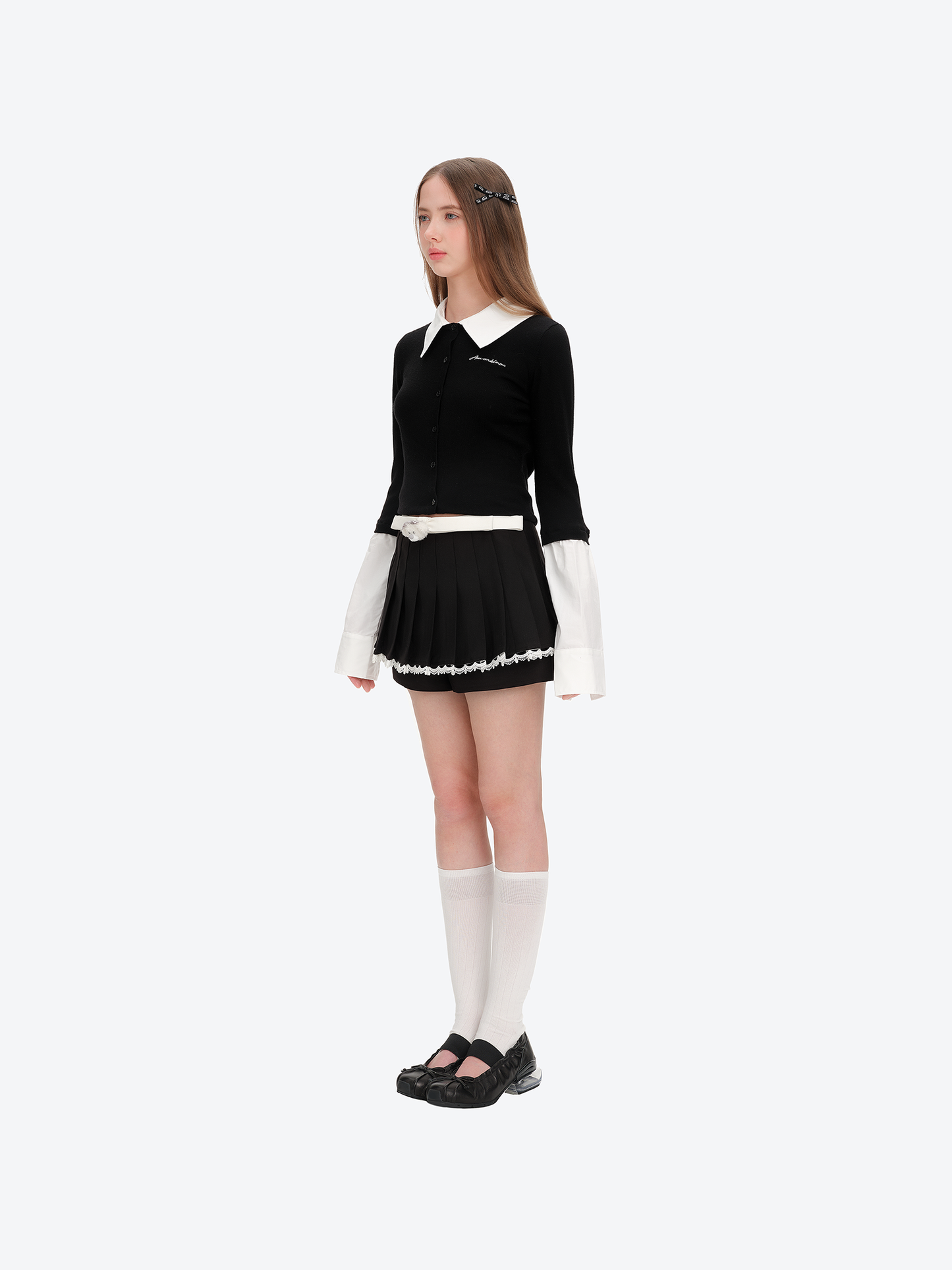 13DE MARZO Two-piece Style Pleated Skirt