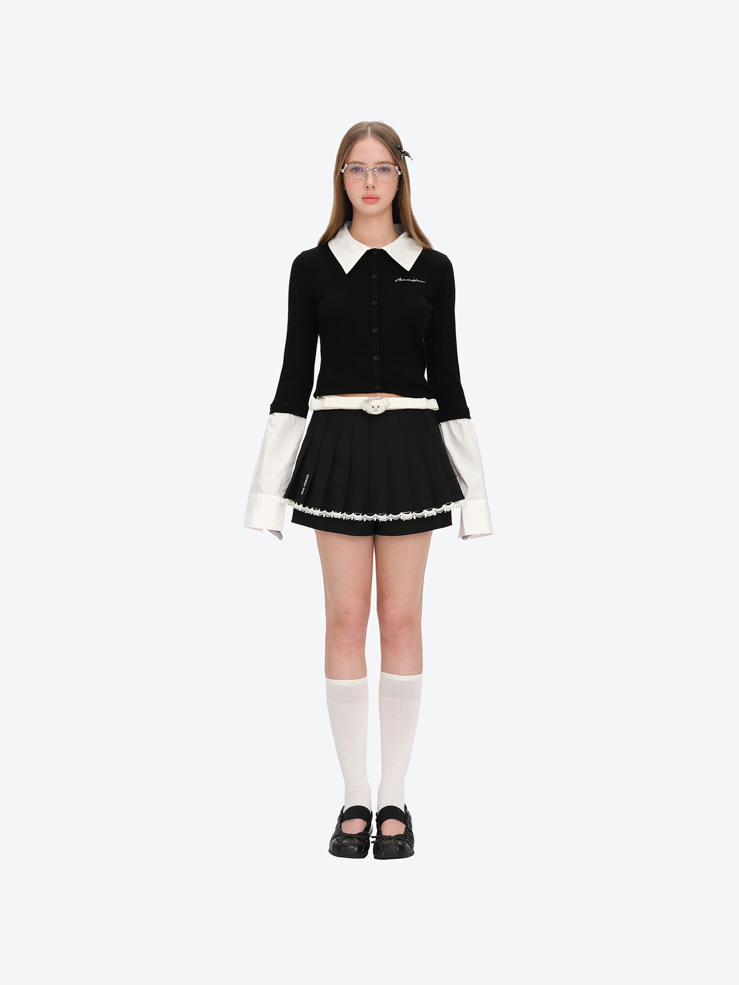 13DE MARZO Two-piece Style Pleated Skirt