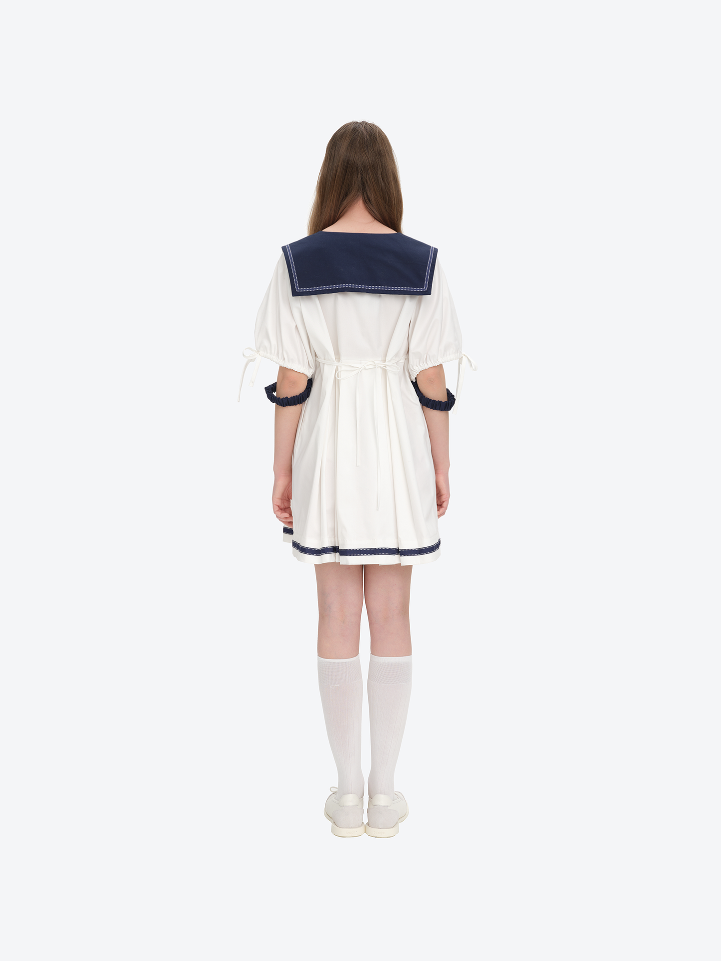 13DE MARZO Nautical Style Pleated Dress