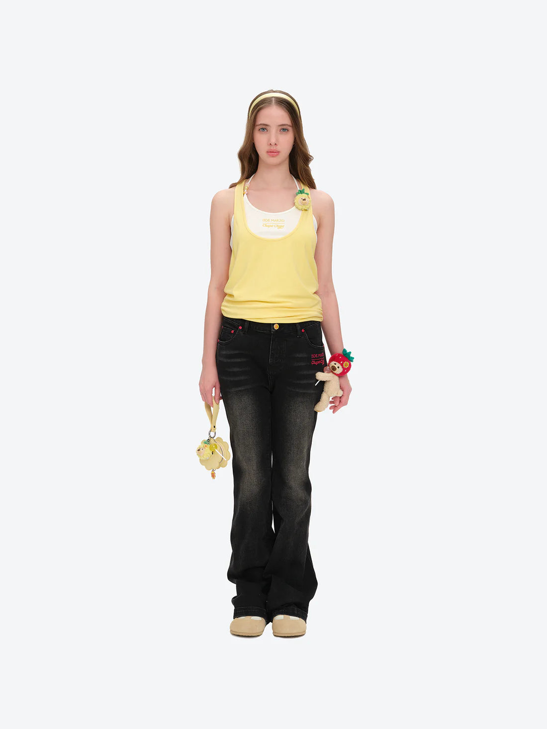 13DE MARZO Lollipop Cami Top Set Yellow