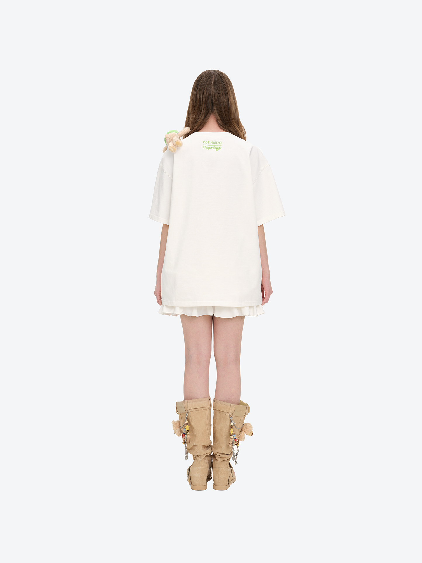 13DE MARZO Bear Graphic Lollipop Tee White