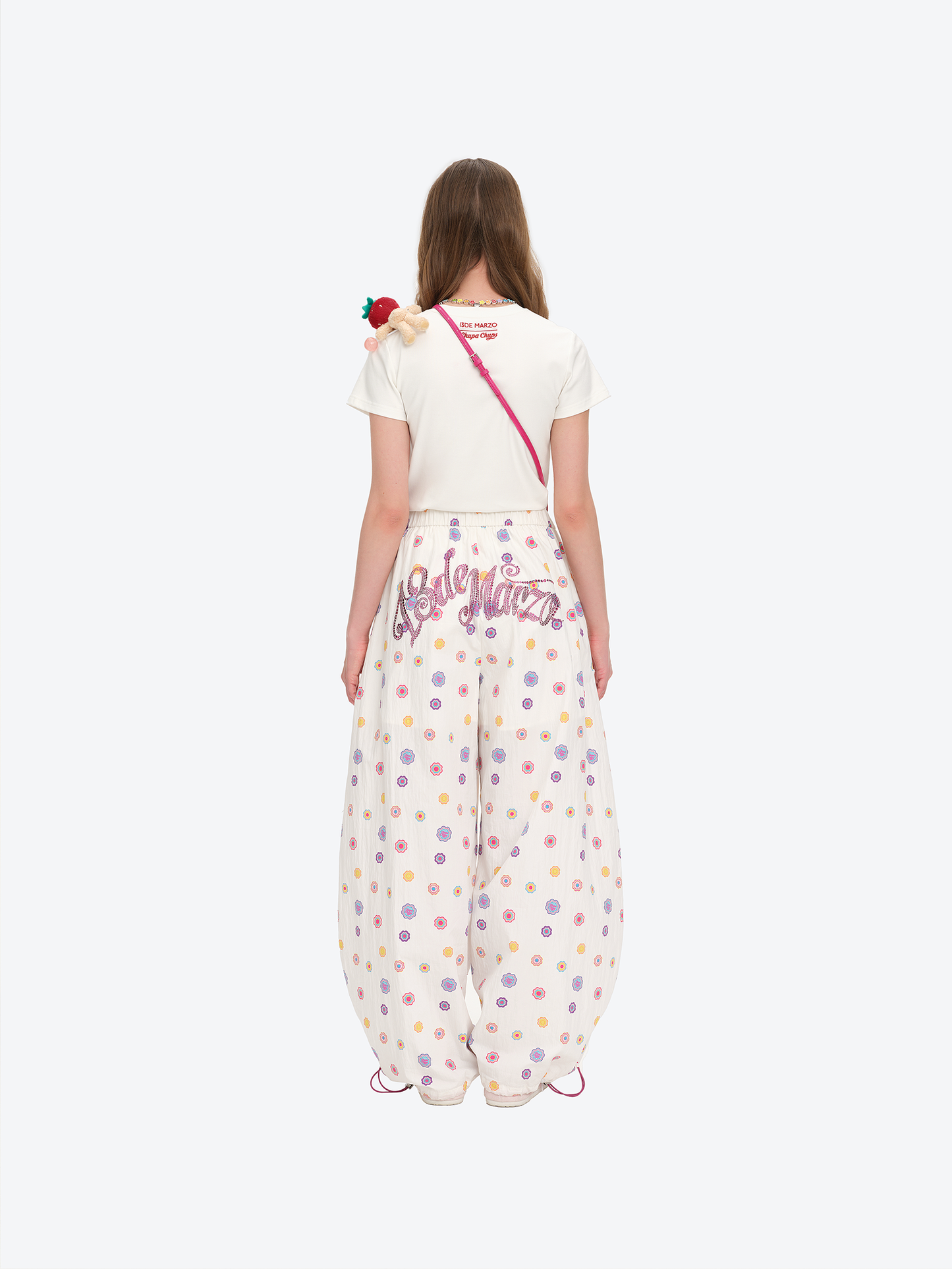 13DE MARZO All-Over Print Wide-Leg Pants