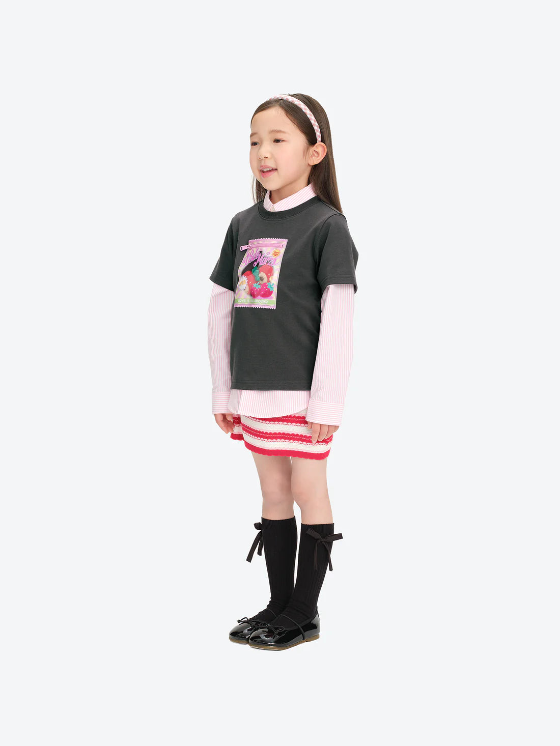 13DE MARZO BabyBear Candy Wrapper Print T-shirt Dark Gray