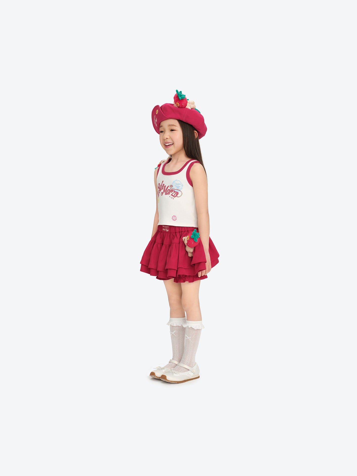 13DE MARZO BabyBear Lace Peplum Bloomer Shorts Red