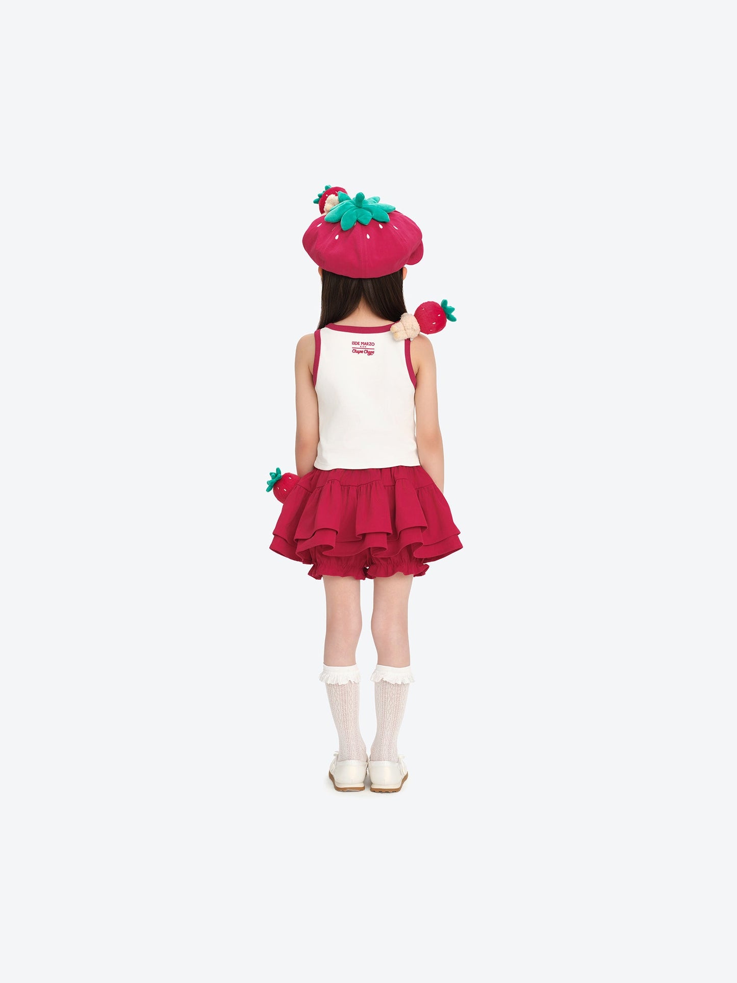 13DE MARZO BabyBear Lace Peplum Bloomer Shorts Red