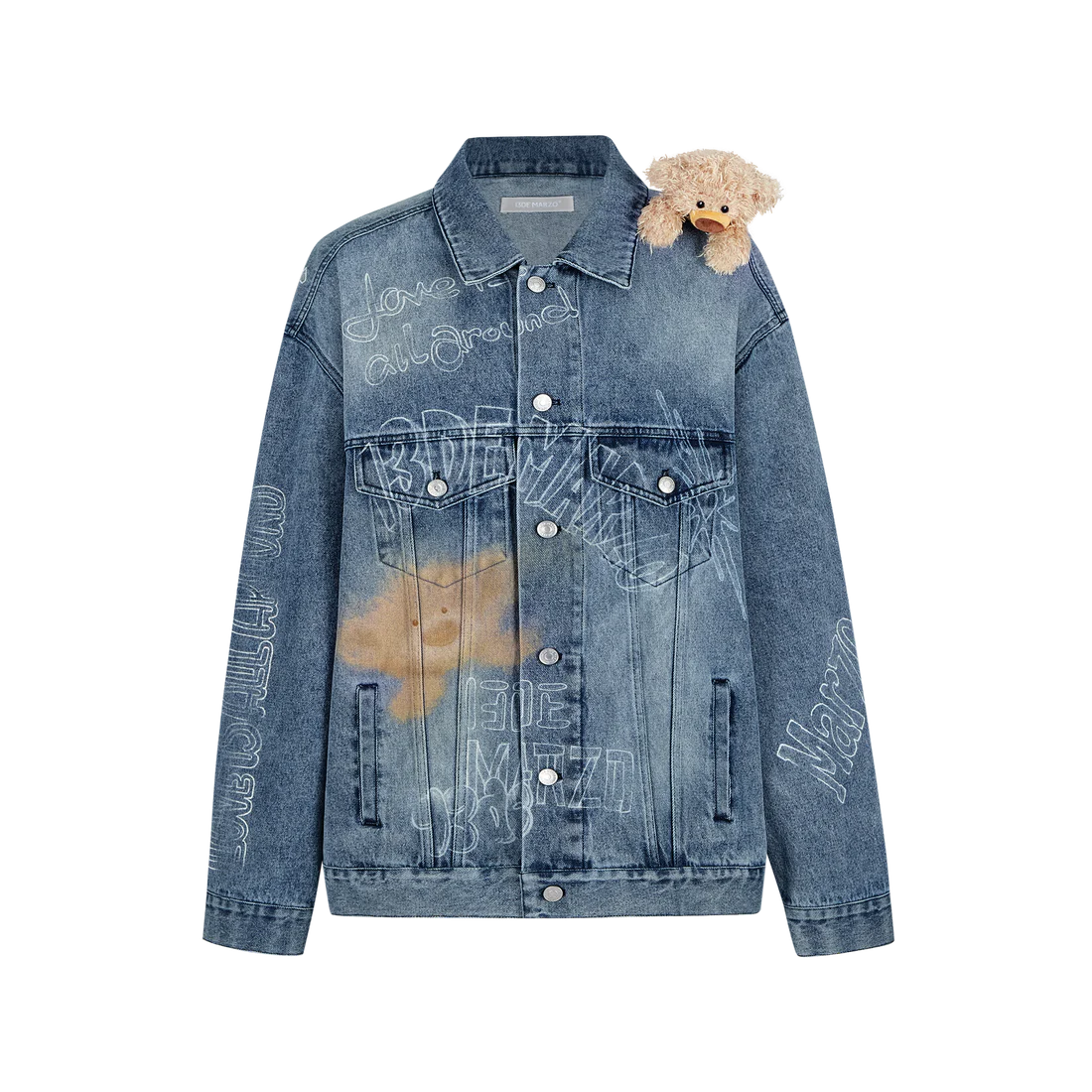 13DE MARZO SLOGAN GRAFFITI DENIM JACKET