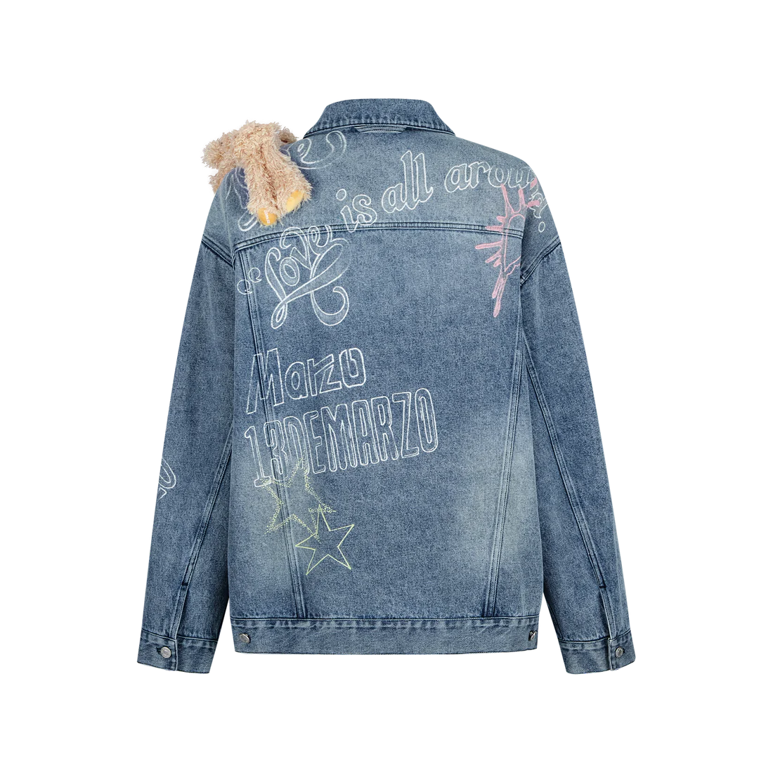 13DE MARZO SLOGAN GRAFFITI DENIM JACKET