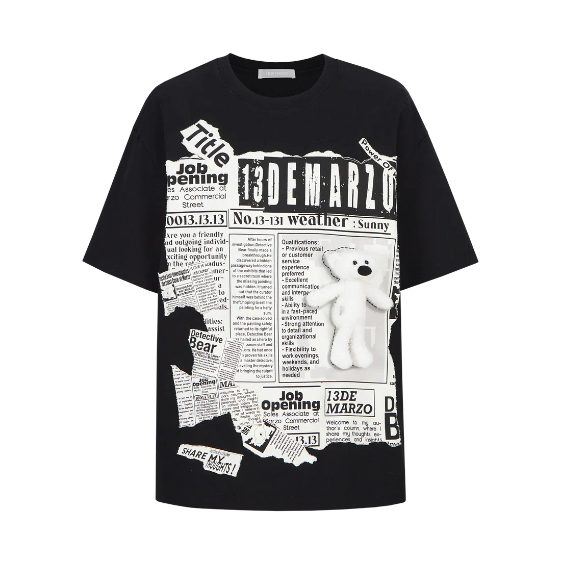 13DE MARZO Bear Newspaper T-Shirt