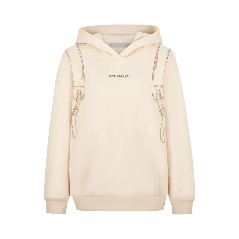 13DE MARZO Bear Backpack Print Hoodie