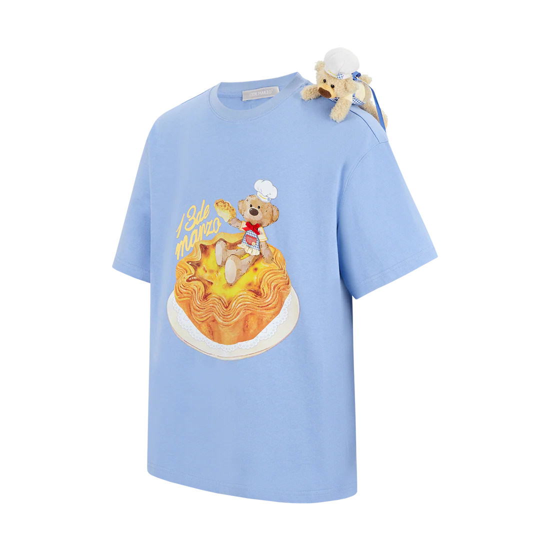 13DE MARZO Bear Macau Tart T-shirt Blue