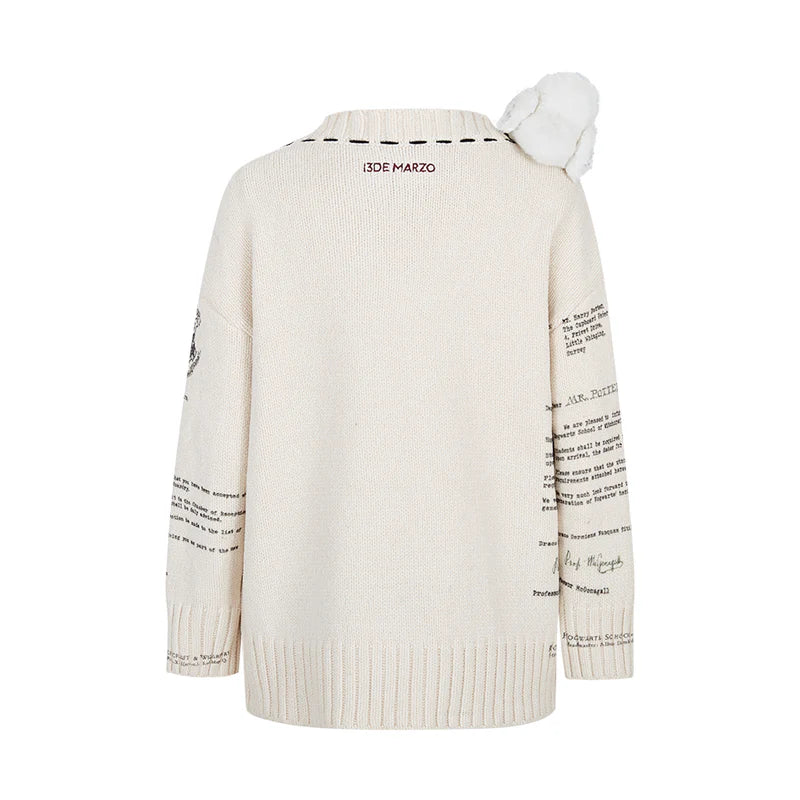 Harry Potter × 13DE MARZO Hedwig Hogwarts Offer Cardigan