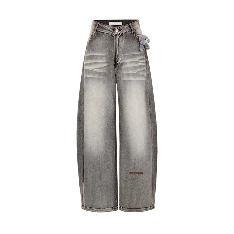 13DE MARZO Bear Stamped Logo Blade Jeans