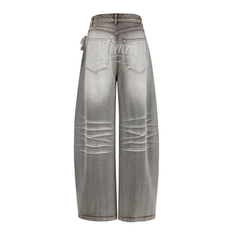 13DE MARZO Bear Stamped Logo Blade Jeans