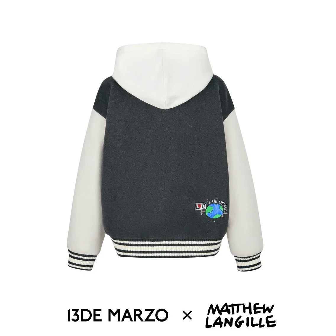 13DE MARZO MATTHEW LANGILLE LOVE PASS BASEBALL JACKET BLACK
