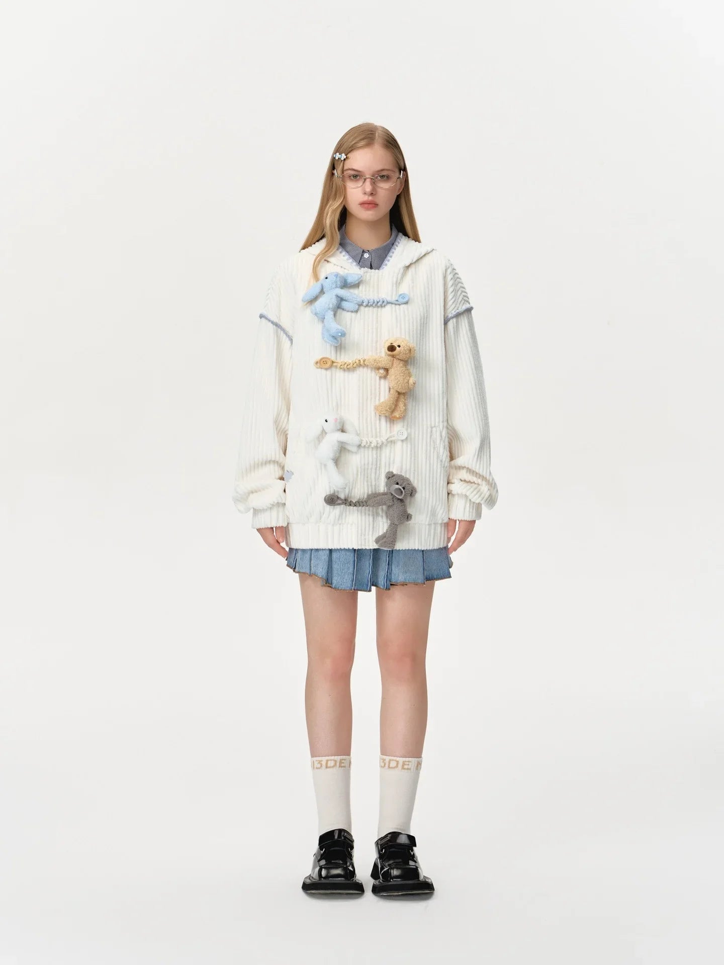 13DE MARZO FRIENDS HANGOUT CORDUROY ZIP HOODIE