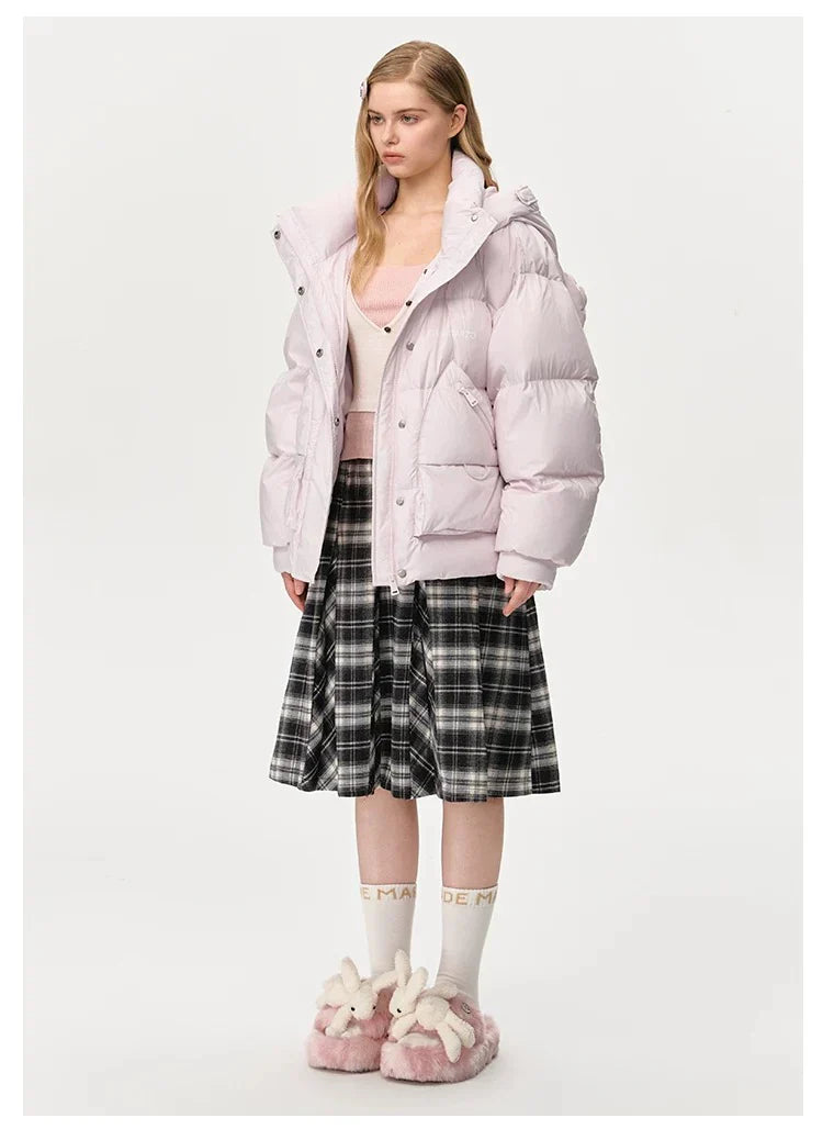 13DE MARZO BEAR EMBOSSMENT HOODIE PINK