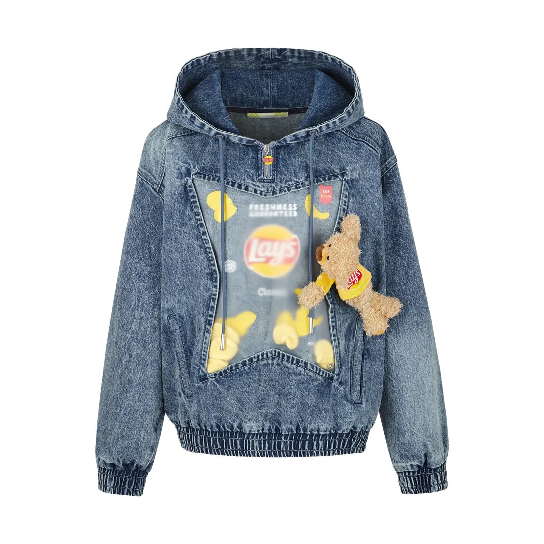 13DE MARZO LAY'S FLAVOR BEAR DENIM HOODIE