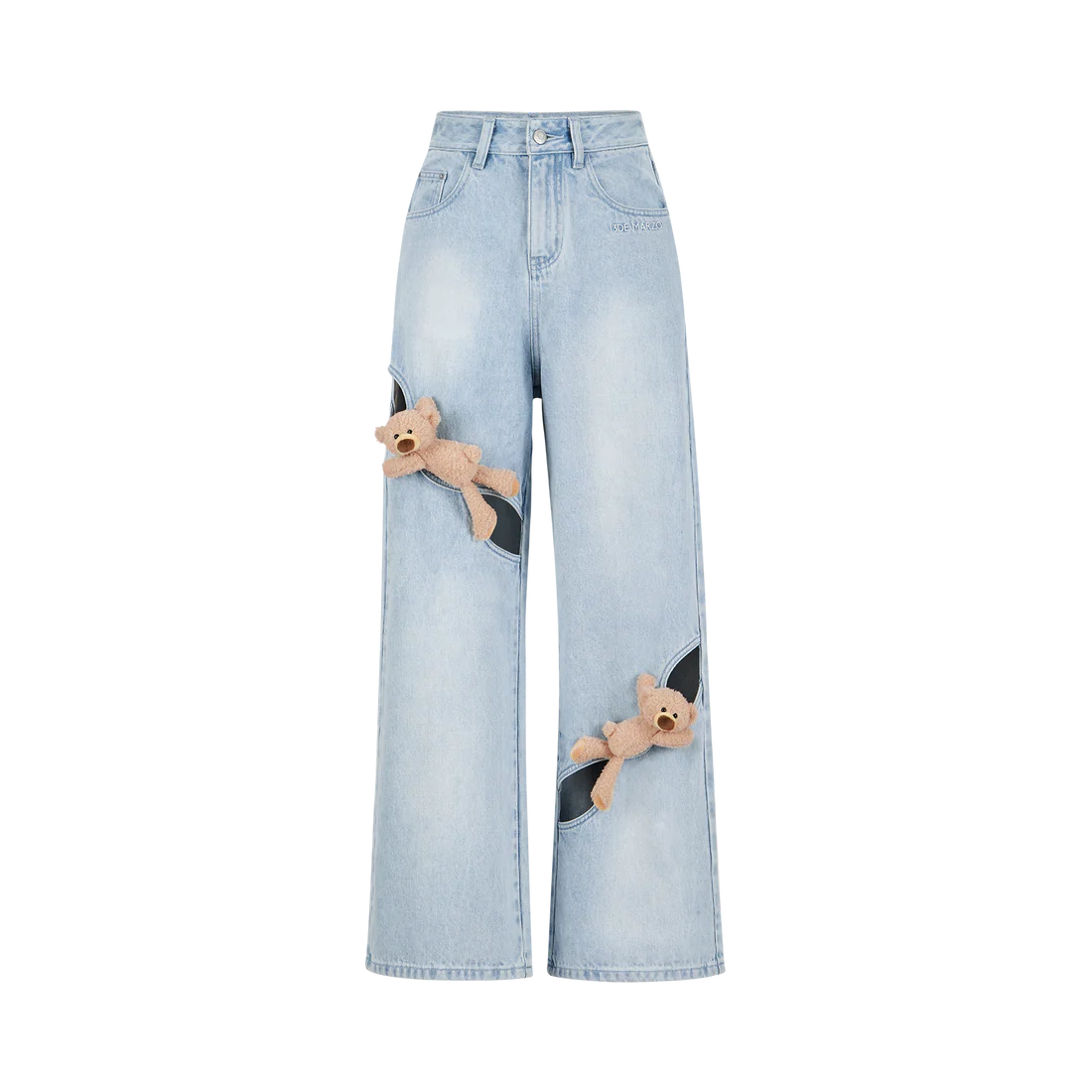 13DE MARZO Hollow-out Bear Jeans