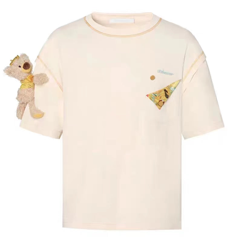 13 DE MARZO SHOULDER PALDA BEAR VAN GOGH SUNFLOWERS T-SHIRT
