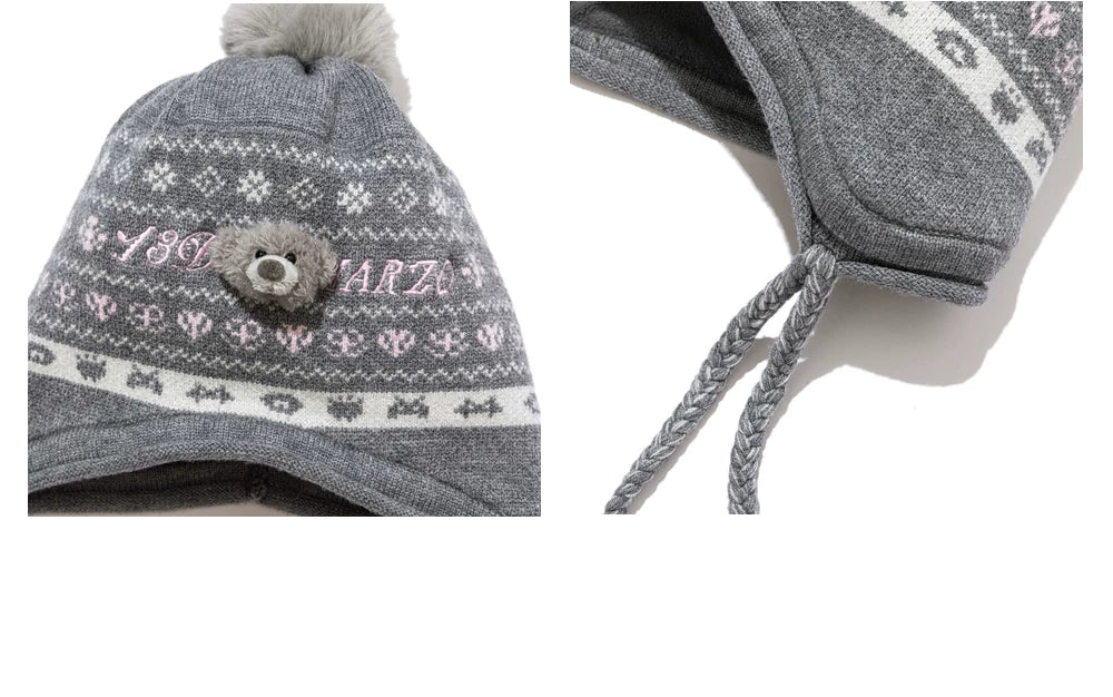 13DE MARZO Fair Isle Earflap Hat