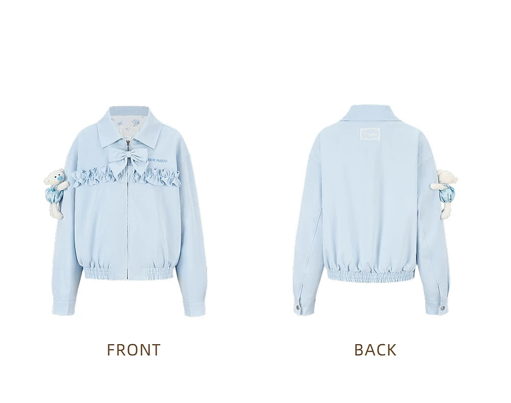 13DE MARZO Reverible Floral Print Jacket Blue