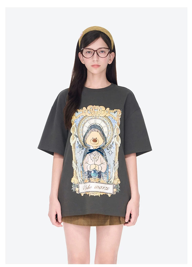 13DE MARZO Tarot Reader Illustration T-Shirt Dark Grey
