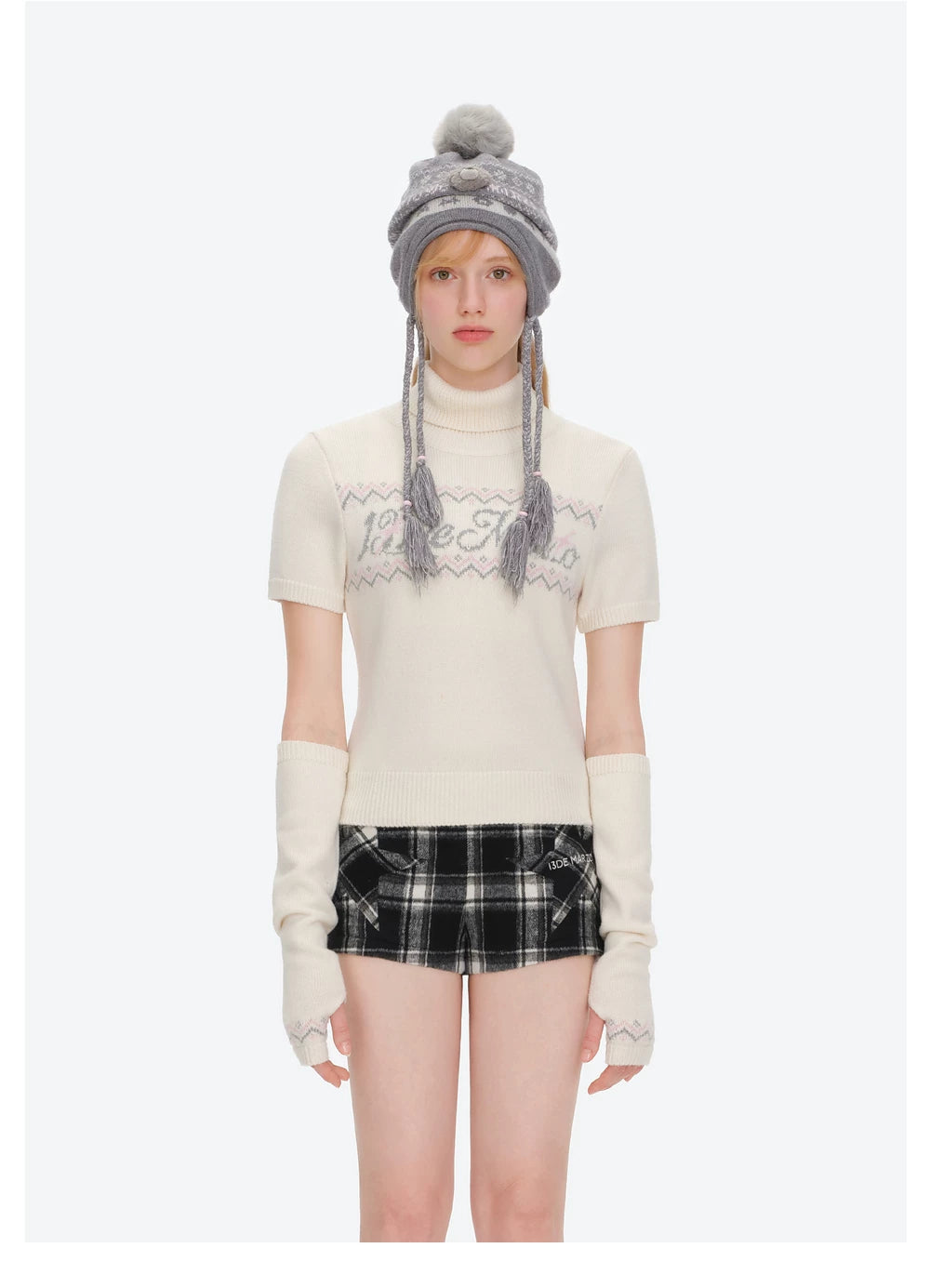 13DE MARZO Fair Isle Earflap Hat