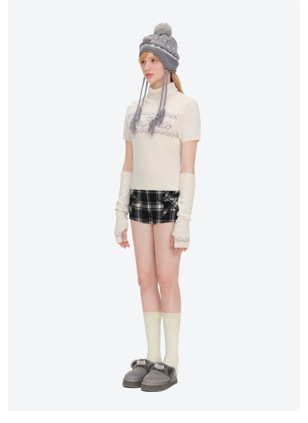 13DE MARZO Fair Isle Earflap Hat