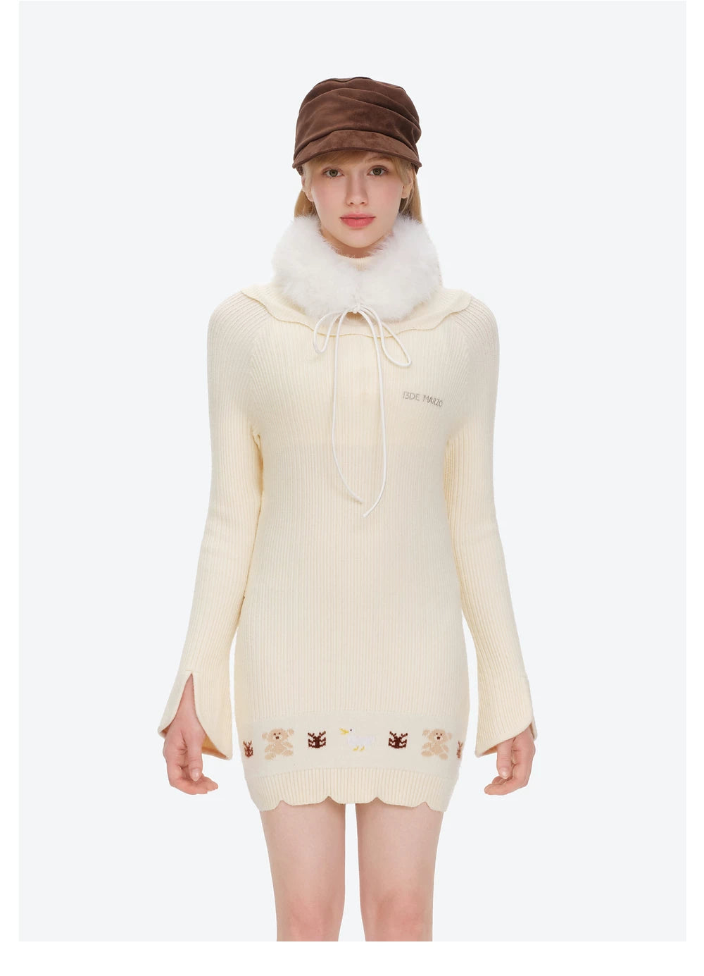 13DE MARZO Marzo Valley Turtleneck Knit Dress
