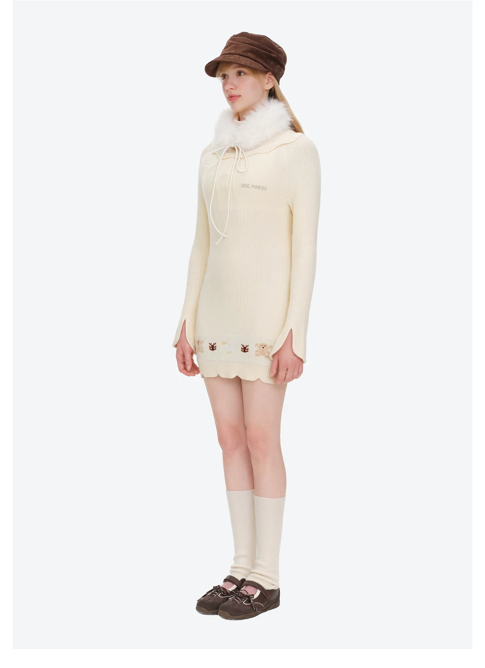 13DE MARZO Marzo Valley Turtleneck Knit Dress