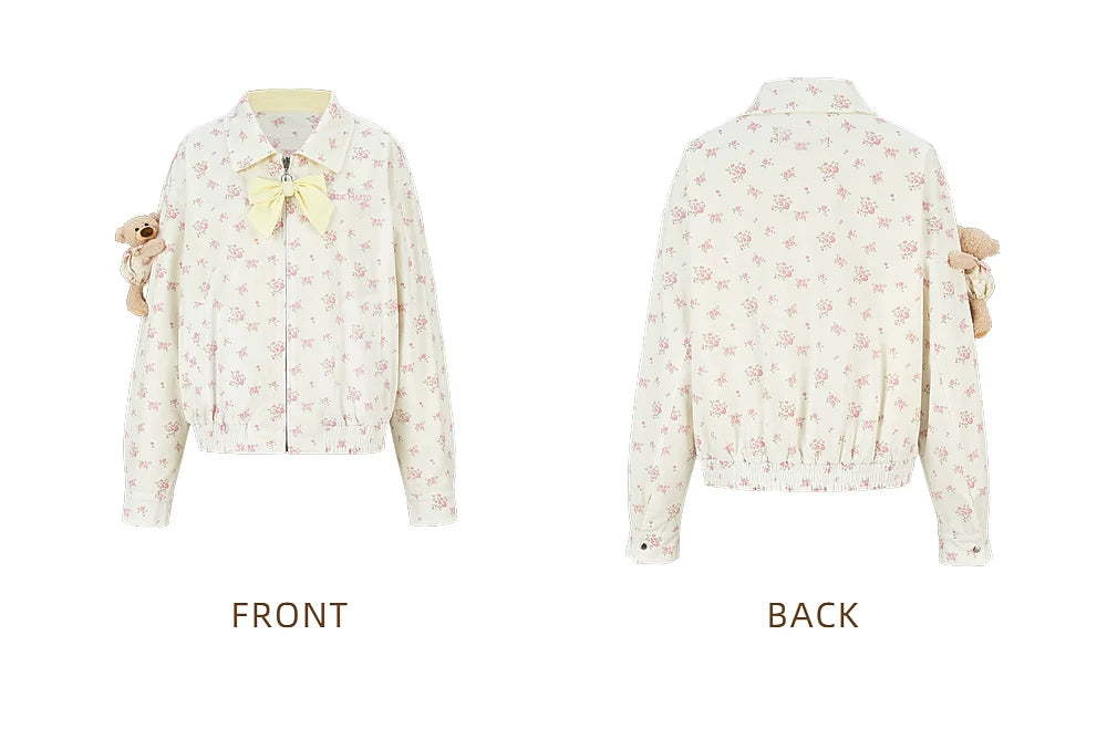13DE MARZO Reverible Floral Print Jacket Yellow